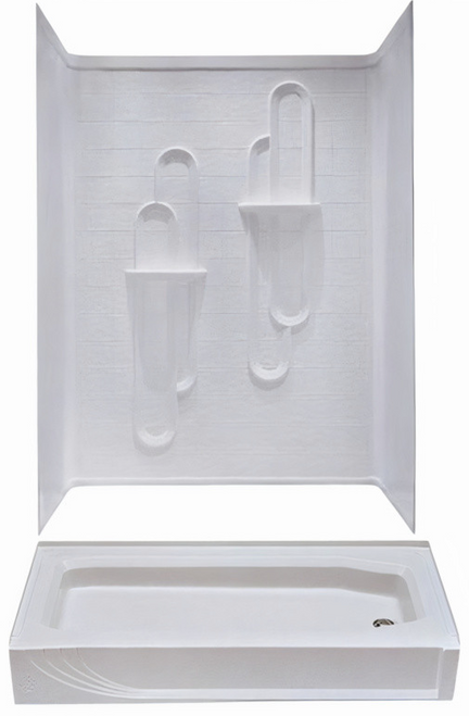 54" x 27" American Bath ABS 3-Piece Tub